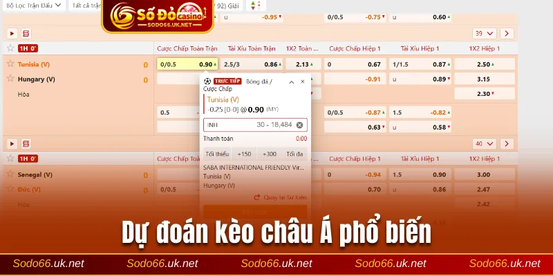 Dự đoán kèo châu Á phổ biến