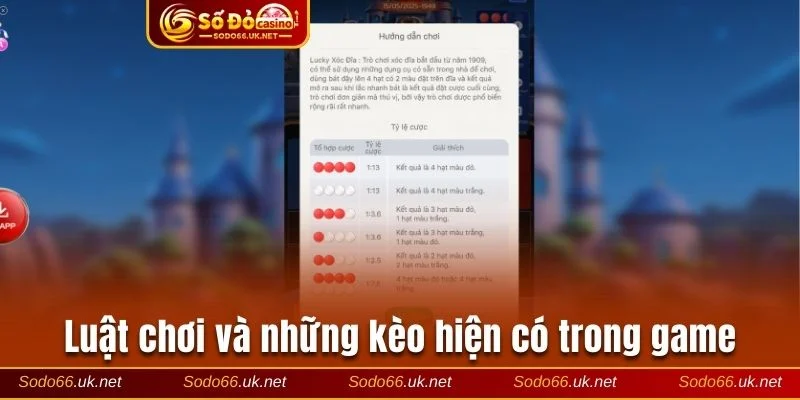 Luật chơi và những kèo cược xóc đĩa live tại Sodo66